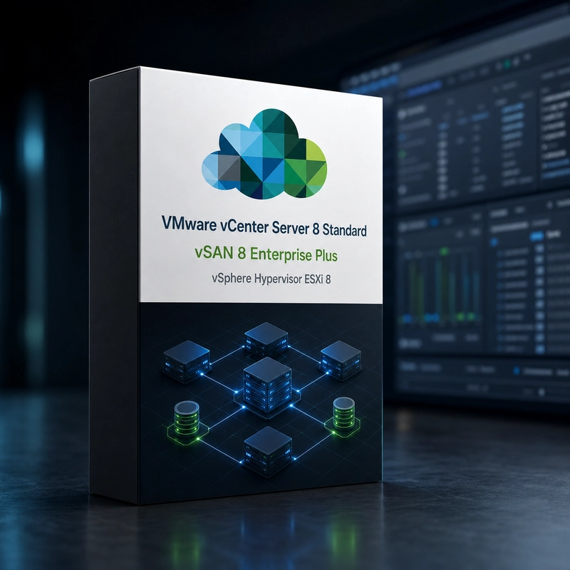 VMware vCenter Server 8 Standard + vSAN 8 Enterprise Plus + vSphere Hypervisor ESXi 8