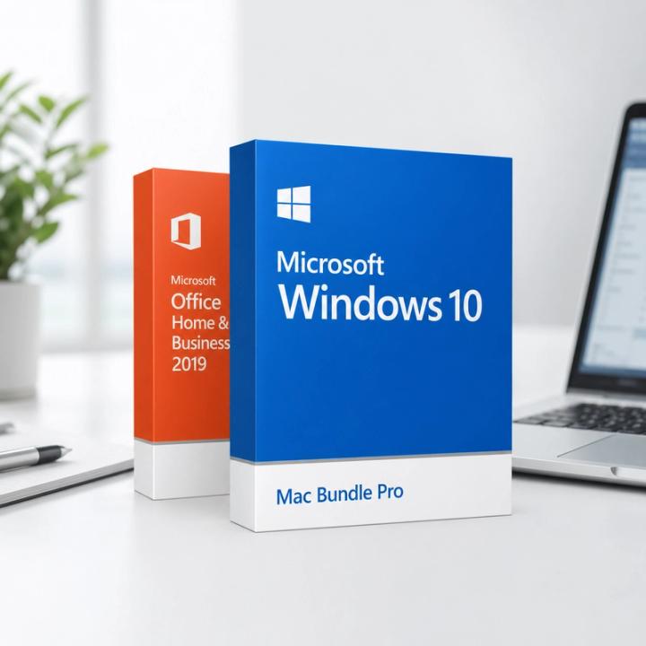 Microsoft Windows 10 Pro + Microsoft Office Home & Business 2019 (Mac) Bundle