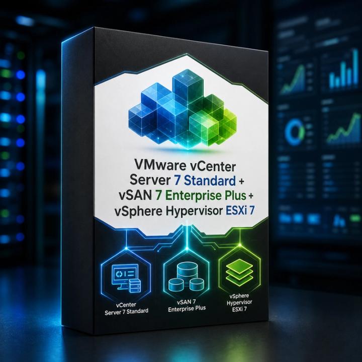VMware vCenter Server 7 Standard + vSAN 7 Enterprise Plus + vSphere Hypervisor ESXi 7