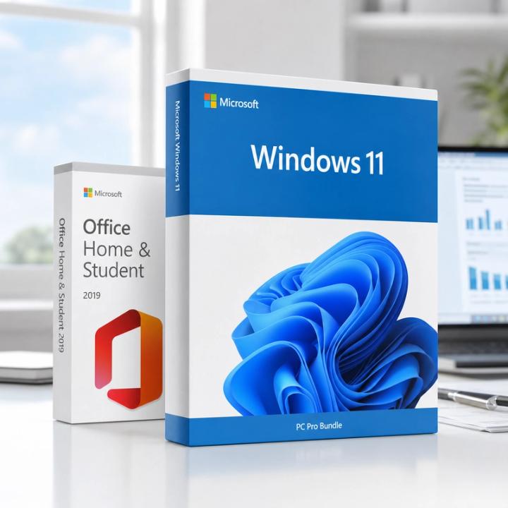 Microsoft Windows 11 Pro + Microsoft Office Home & Student 2019 Bundle (PC)
