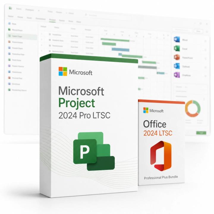 Microsoft Project 2024 Pro LTSC + Office 2024 LTSC Professional Plus Bundle (PC)